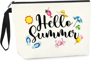 IAXIC Beach Makeup Bag Summer Beach Essentials Kit Survival Kit Bag Inspirational Gifts for Women, Various Themes Makeup Pouches for Sister Women Birthday Friend Teacher Graduation