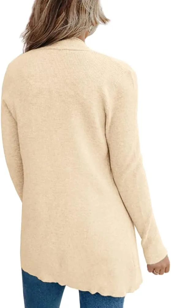 imesrun Womens Open Front Cardigans Casual Long Sleeve Classic Knit Sweater Outerwear with Pockets