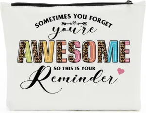 Inspirational Gifts for Women, Teacher Employee Appreciation Gifts, Encouragement Cosmetic Bag, Thank You birthday Gifts for Mothers Nurse Day, Friendship Gifts for Daughter Niece Leopard Makeup Bag