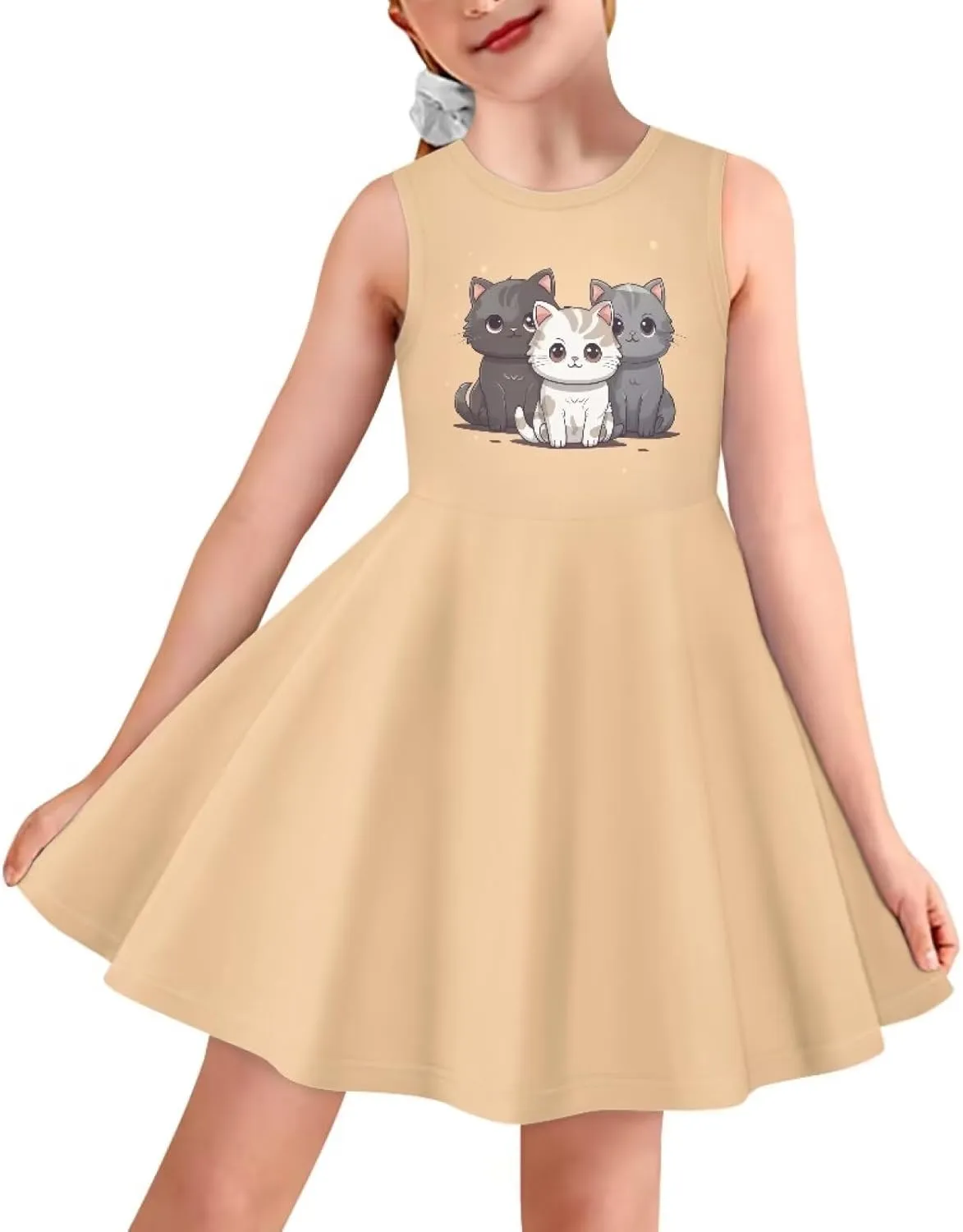 Kids Casual Dress for Girls Cute Outfits Sleeveless Clothes Size 3-16