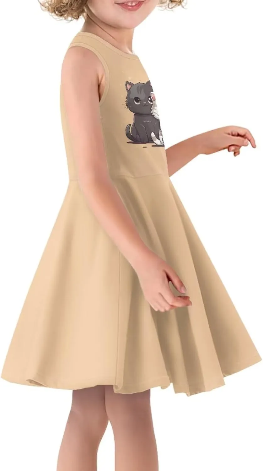 Kids Casual Dress for Girls Cute Outfits Sleeveless Clothes Size 3-16