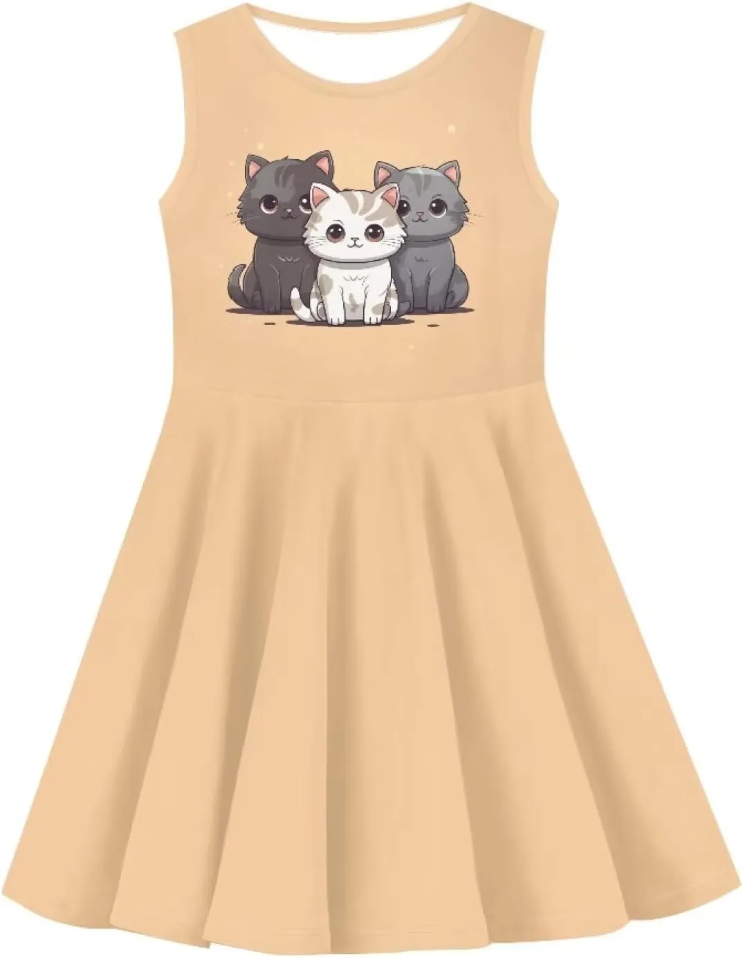 Kids Casual Dress for Girls Cute Outfits Sleeveless Clothes Size 3-16