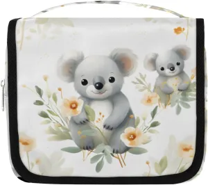 Koala Hanging Travel Toiletry Bag Kit Makeup Case Cosmetics Organizer Cute Koala Toiletry Bag for Women Make up Accessories Shampoo Body Cream Brushes Set
