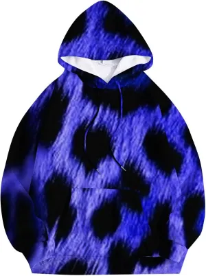 Leopard Sweatshirt for Women Fall Fashion 2024 Oversized Leopard Print Top Oversized Long Sleeve Crew