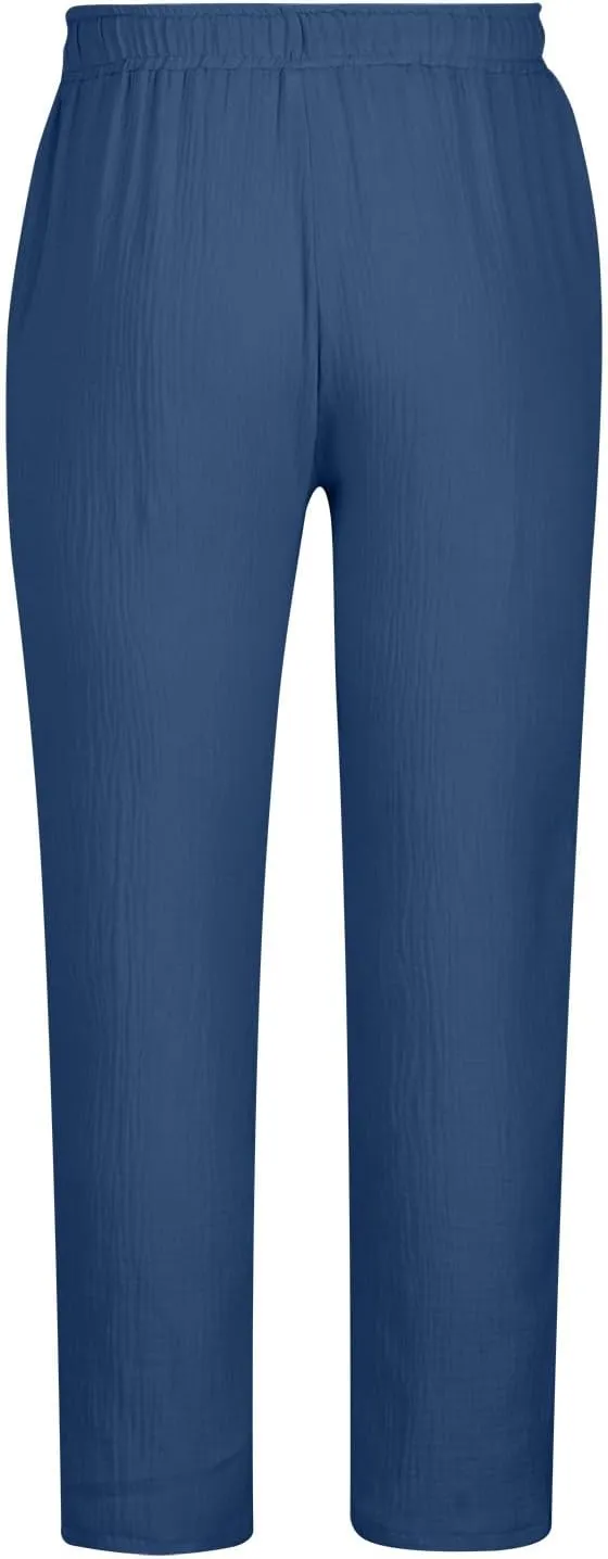 Linen Pants for Men Beach Wedding Slim Fit Drawstring Summer Pants Casual Trendy Lightweight Trousers with Pockets