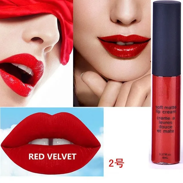 Liquid Matte Lipsticks Long Lasting Waterproof Matt Black Lipstick 12 Colors Velvet Selena Lipstick Matte Lip Makeup Lip Gloss