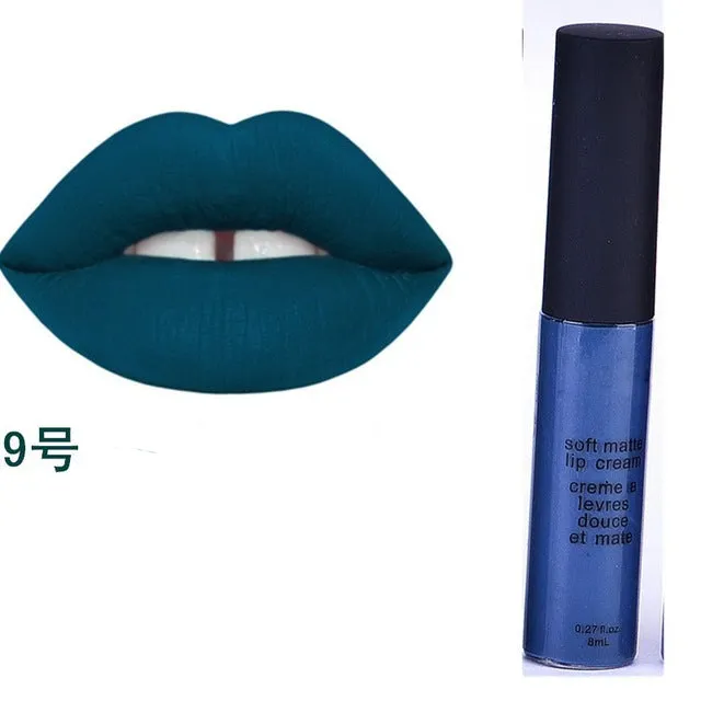 Liquid Matte Lipsticks Long Lasting Waterproof Matt Black Lipstick 12 Colors Velvet Selena Lipstick Matte Lip Makeup Lip Gloss