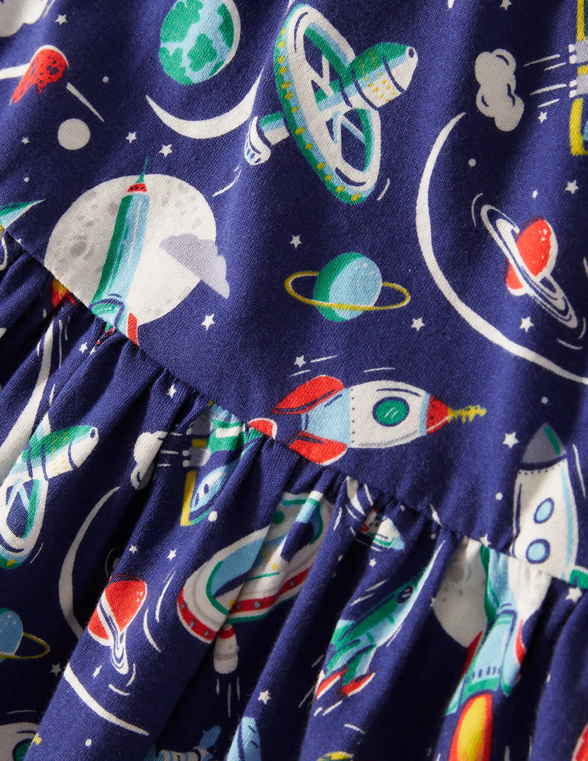 Long Sleeve Fun Jersey Dress-Starboard Mini Space