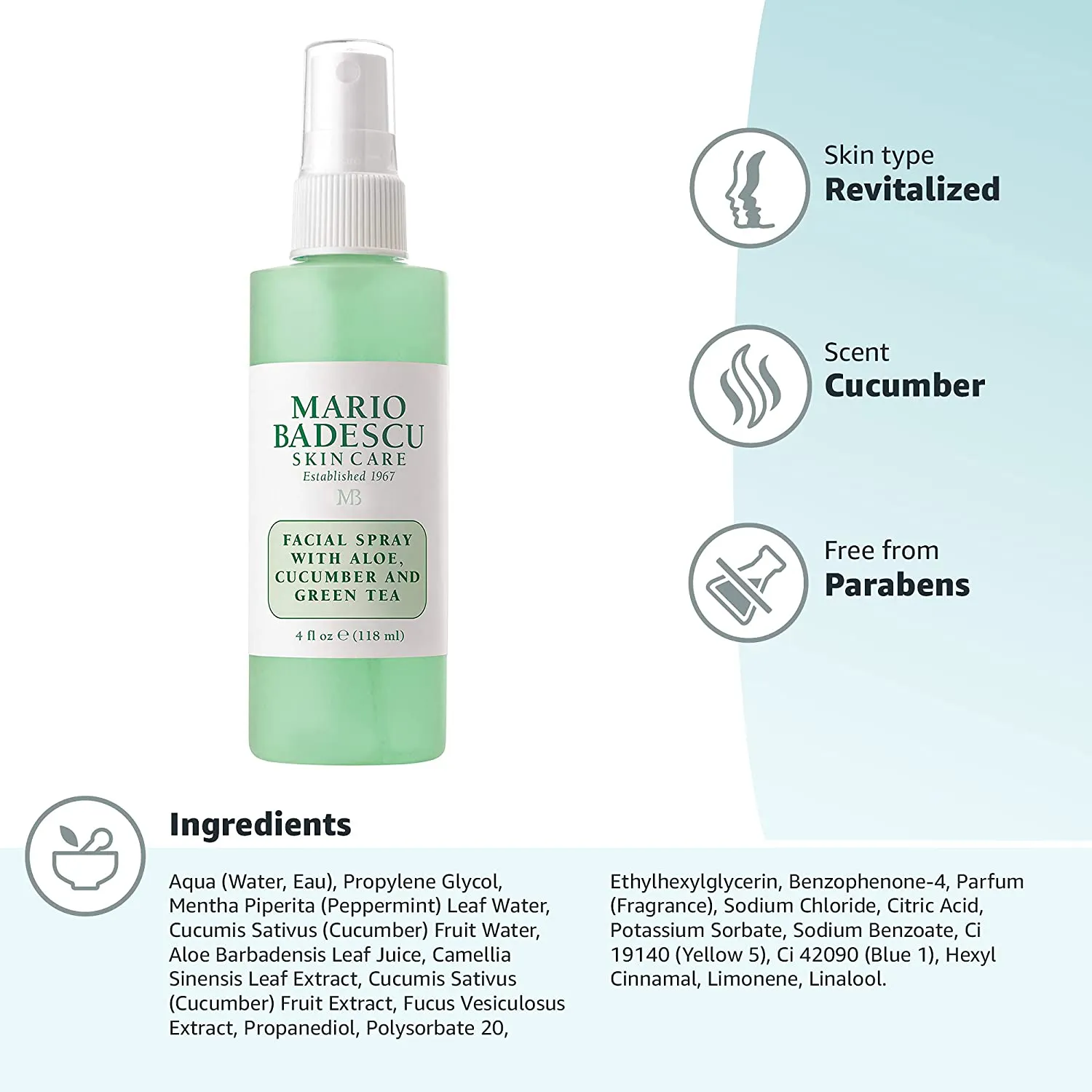 Mario Badescu Facial Spray with Aloe, Cucumber and Green Tea
