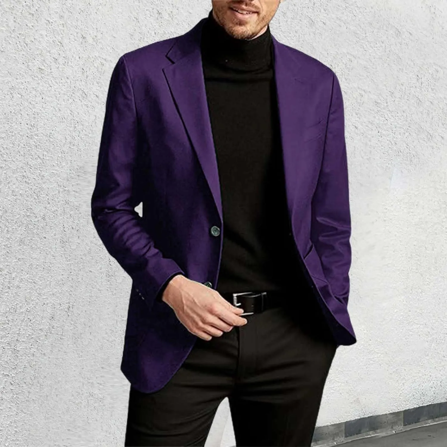 Mens Business Casual BlazerDaily Wear Suit Jacket Slim Fit Formal Coat Work Dress Jackets for Dinner,Prom,Wedding