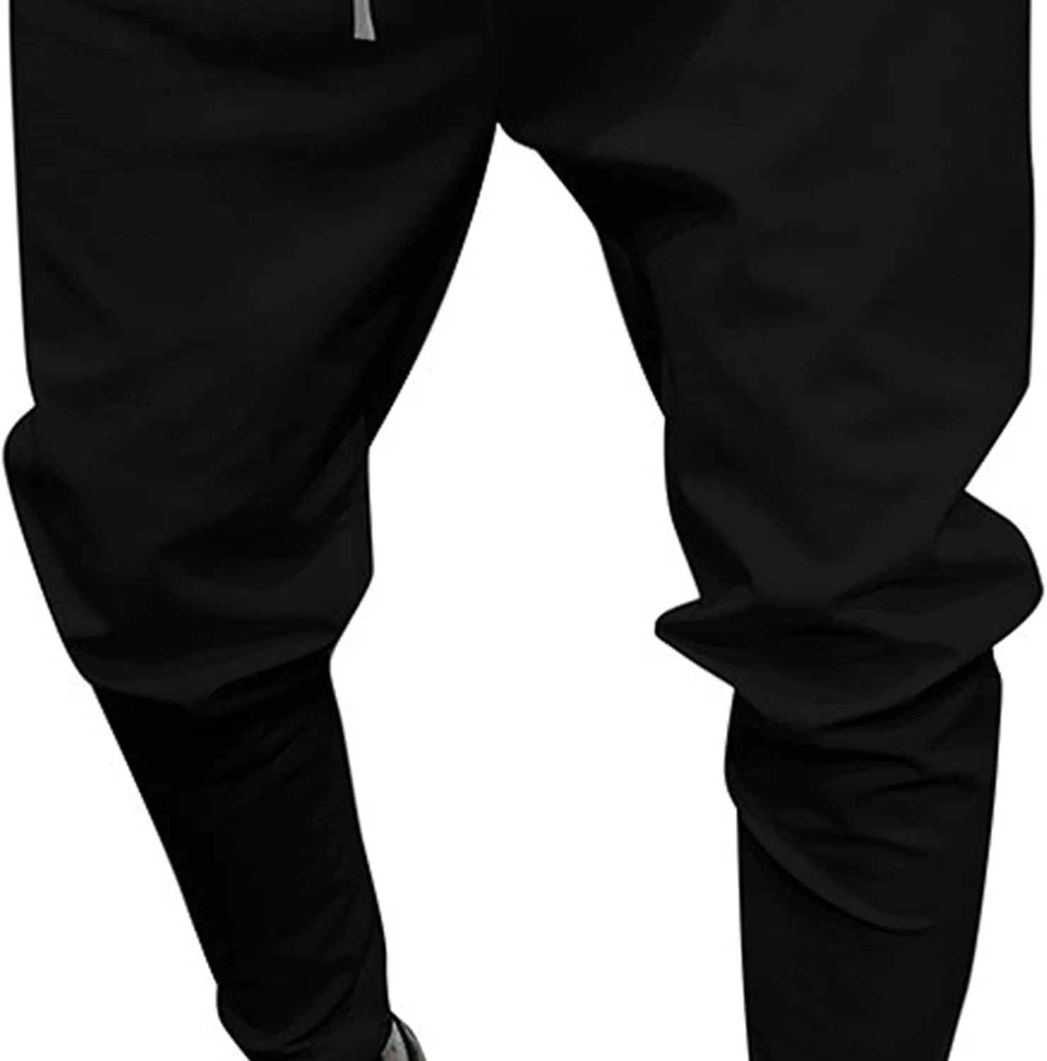Men's Casual Chino Joggers Pants Tapered Sweatpants with Pockets Cotton Twill Elastic Waist Trousers