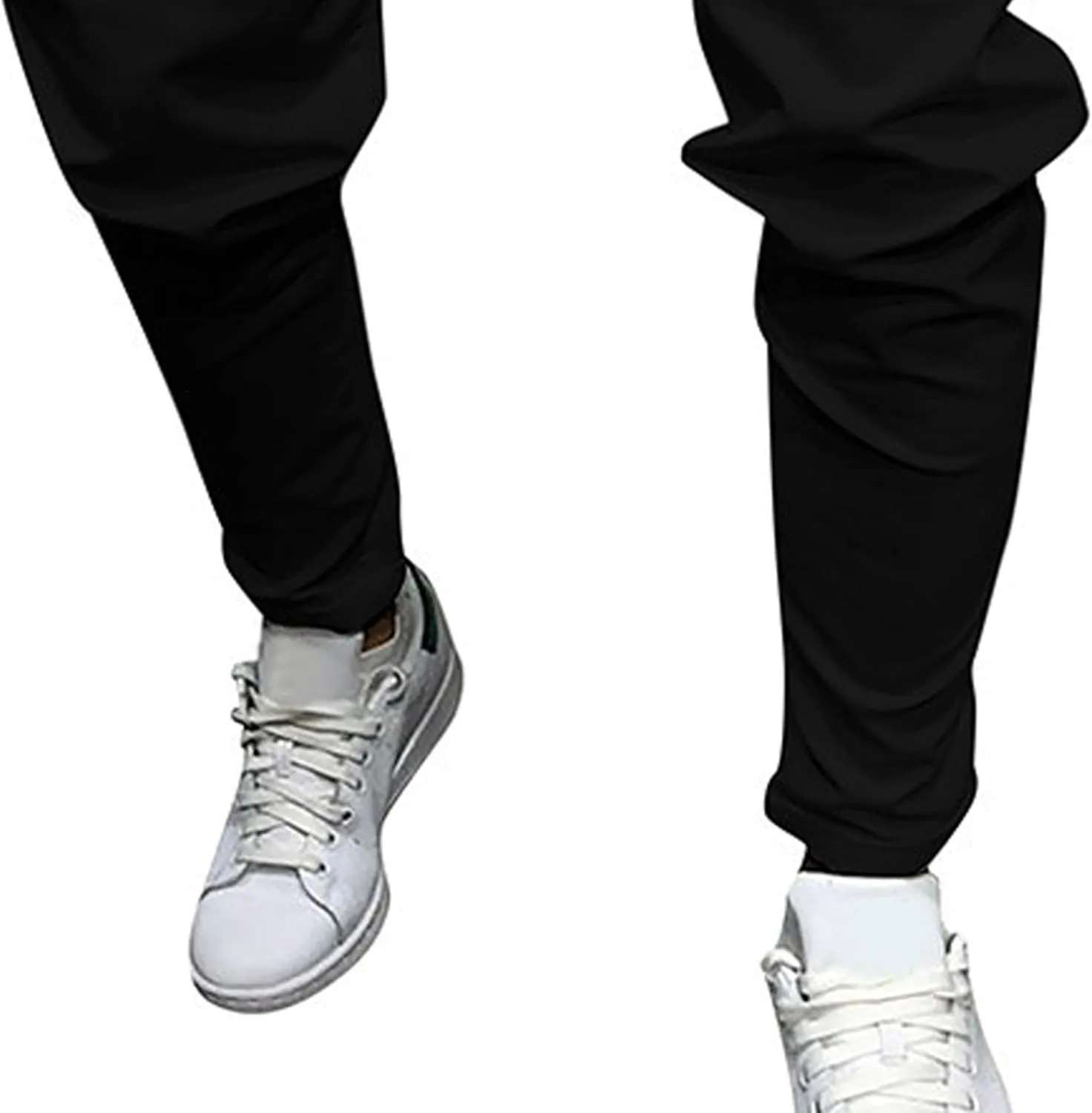 Men's Casual Chino Joggers Pants Tapered Sweatpants with Pockets Cotton Twill Elastic Waist Trousers