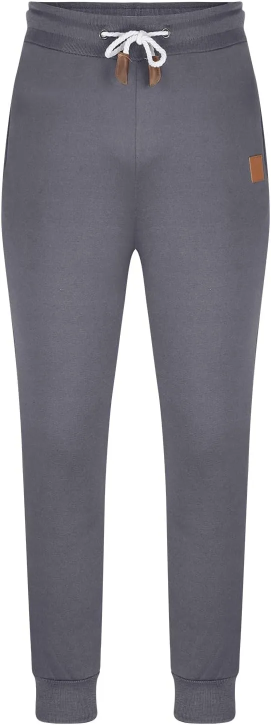 Mens Casual Pants Drawstring Elastic Waist Sports Sweatpants Cotton Solid Loose Trousers Classic-Fit Long Pant