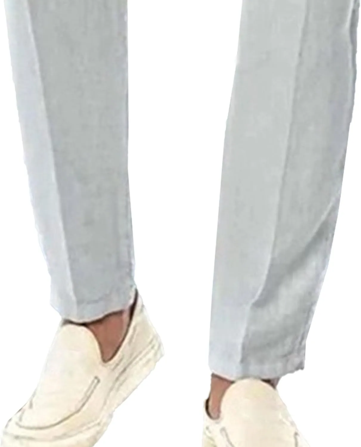 Mens Lightweight Business Trousers Casual Summer Beach Yoga Pants Slim Fit Elastic Waistband Slack