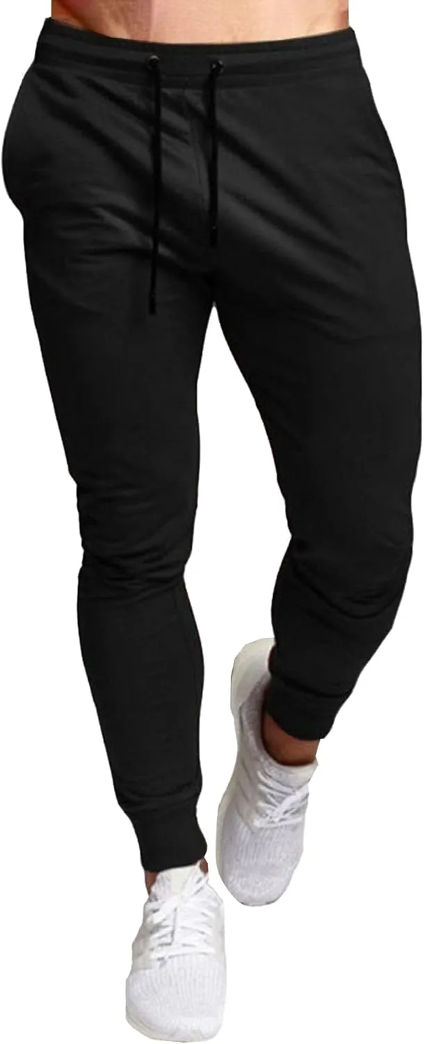 Men's Sports Jogging Stretch Pants Casual Workout Athletic Running Slack Slim Fit Sweatpants with Pockets
