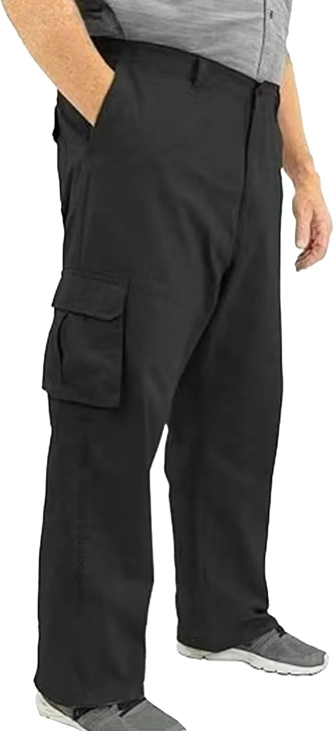Men's Straight Flex Cargo Pant Trendy Slim Fit Work Pockets Trousers Casual Vintage Paratrooper Slack