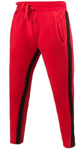 Mens Track Pants Casual Color Block Side Stripe Sweatpants Elastic Waist Slim Fit Tapered Sweat Pants Workout Joggers