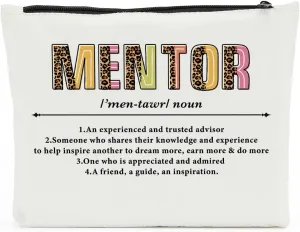 Mentor Definition Noun, Mentor Makeup Bag Cosmetic Bag, Mentor Gifts for Women, Boss Day Birthday Retirement Leaving Going Away Appreciation Thank You Gifts for Female Sister Daughter Friend