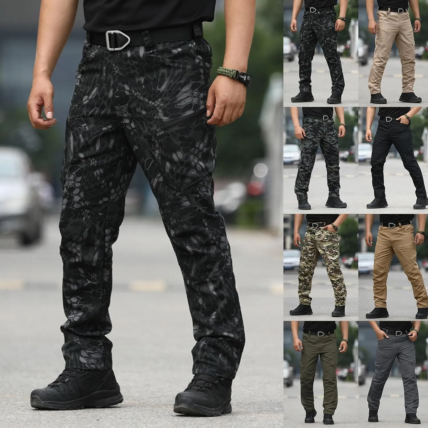 MIDOO Golf Pants Men Tapered Leg Casual Joggers Pants Stretch Drawstring Elastic Waist Tapered Leg Sweatpants with Pockets