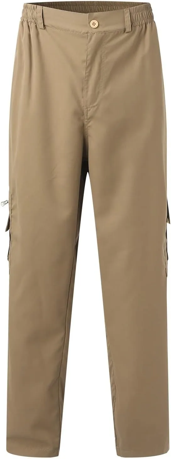 MIDOO Mens Tactical Pants Stretch Flex Casual Fleece Loose Open Bottom Athletic Pants Straight Leg Outdoor Hiking Pants