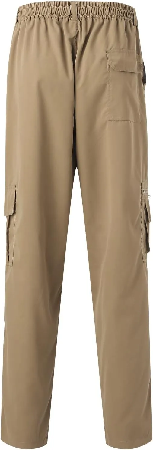 MIDOO Mens Tactical Pants Stretch Flex Casual Fleece Loose Open Bottom Athletic Pants Straight Leg Outdoor Hiking Pants