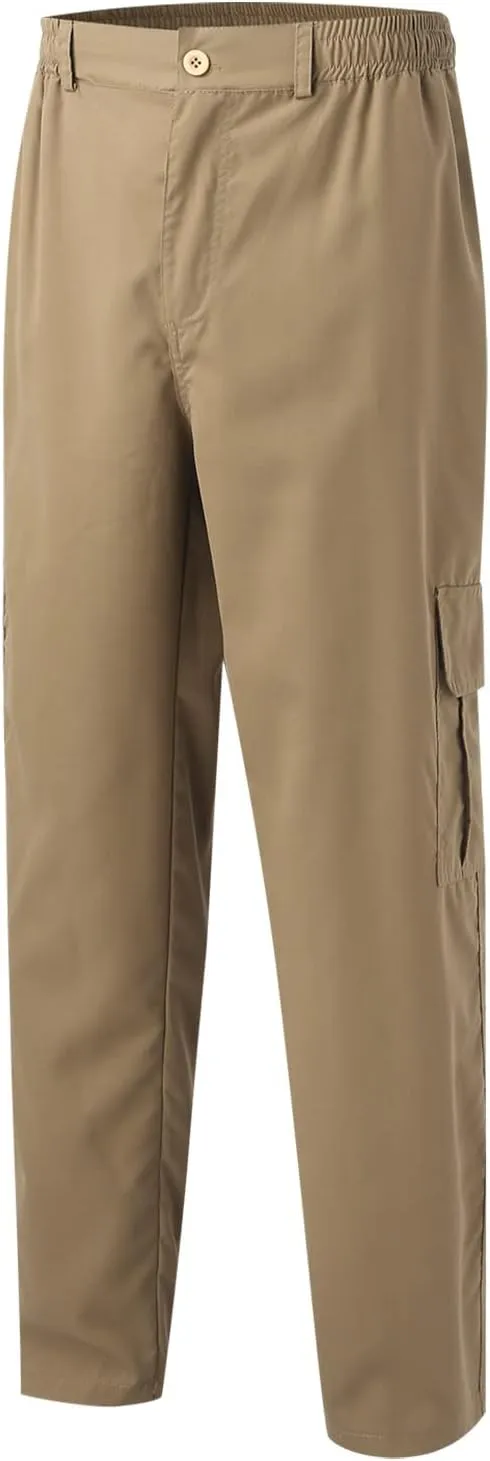 MIDOO Mens Tactical Pants Stretch Flex Casual Fleece Loose Open Bottom Athletic Pants Straight Leg Outdoor Hiking Pants