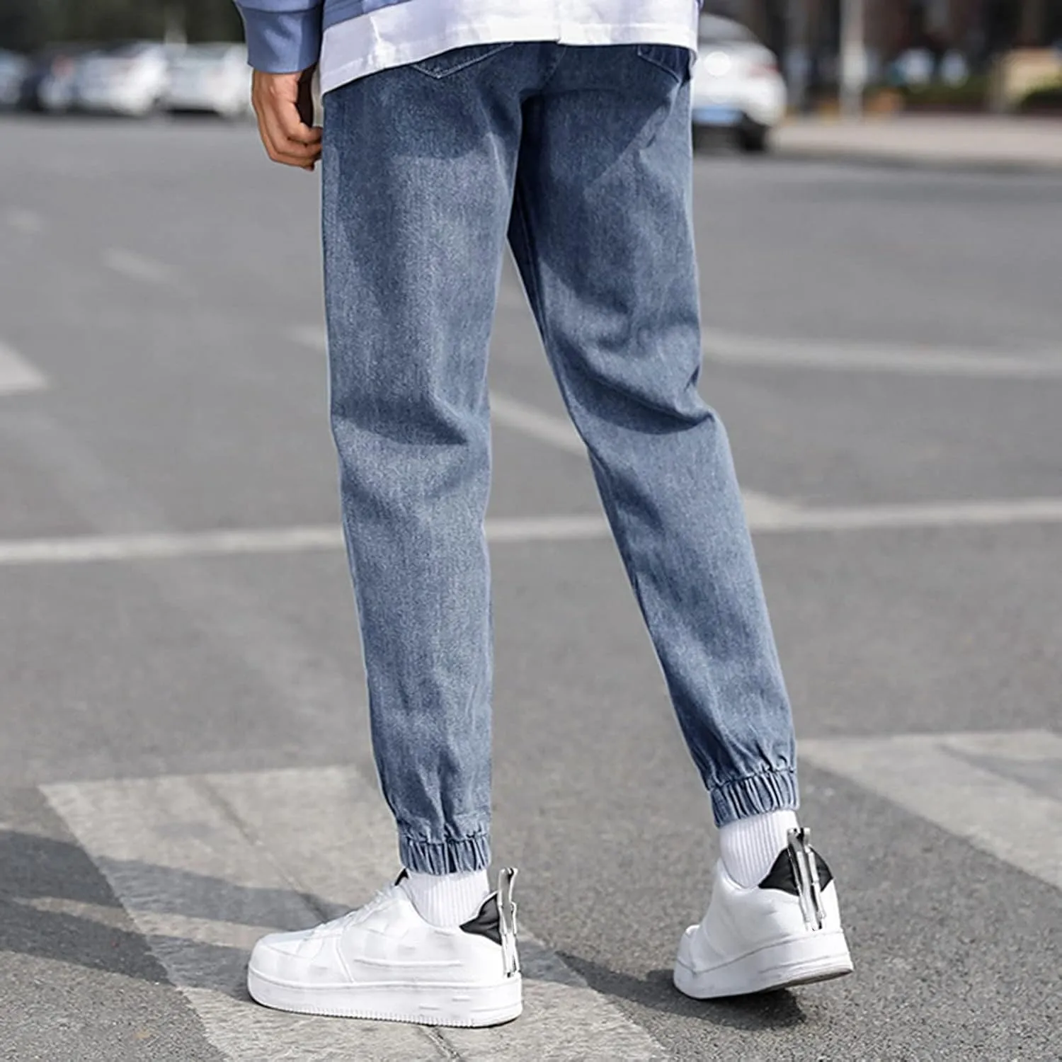 MIDOO Work Pants for Men Slim Fit Casual Joggers Pants Stretch Drawstring Elastic Waist Tapered Leg Sweatpants with Pockets