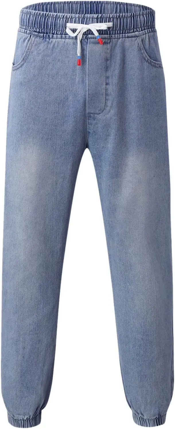 MIDOO Work Pants for Men Slim Fit Casual Joggers Pants Stretch Drawstring Elastic Waist Tapered Leg Sweatpants with Pockets