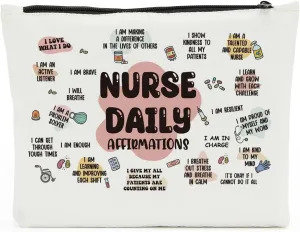 Nurse Accessories for Work Makeup Bag Cosmetic Bag, Nursing Essentials, Nurse Gifts, Mental Health Gifts, Inspirational Gifts for Women Female RN CNA NICU nurse Graduation Birthday Nurse Day