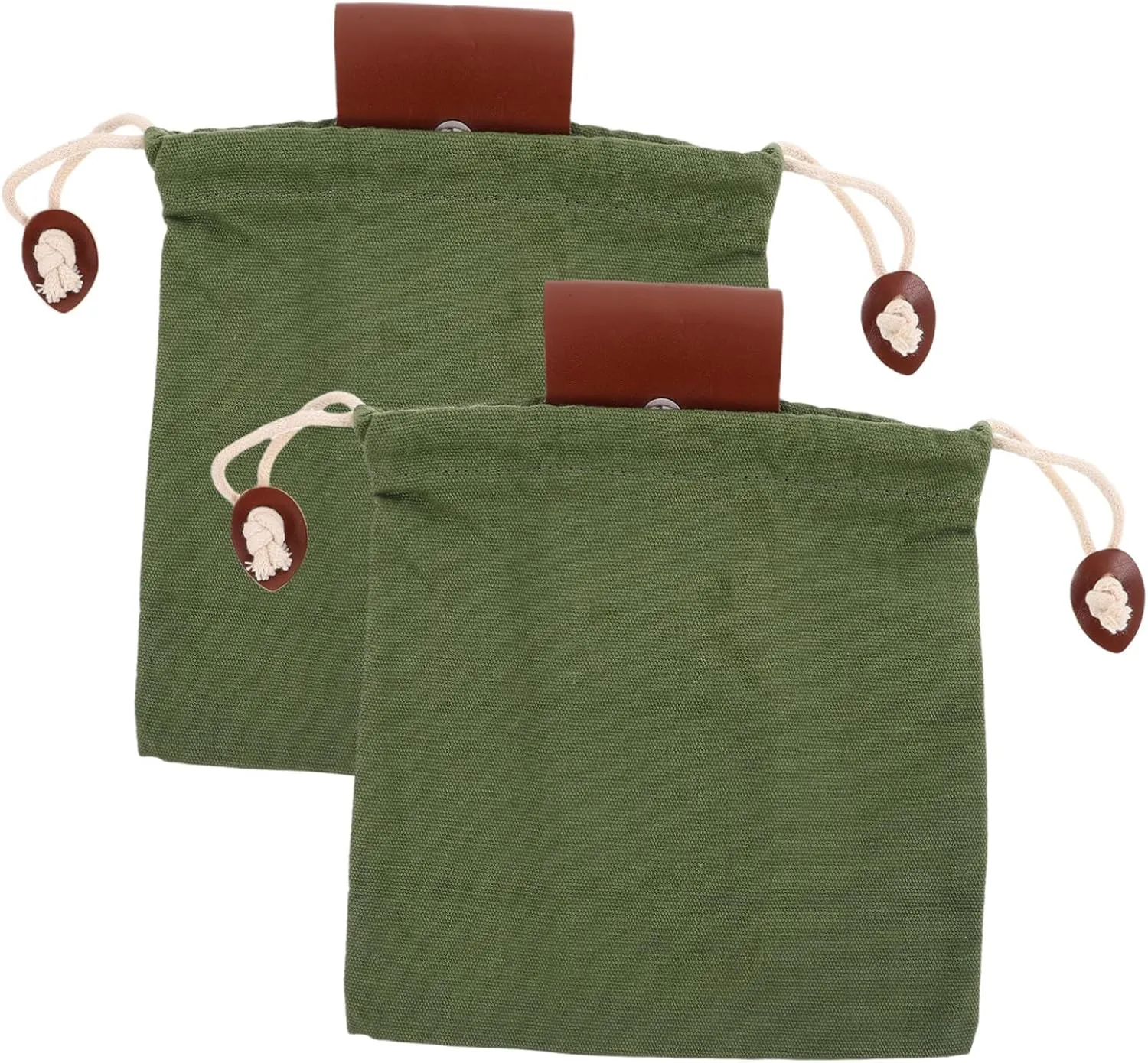 Outdoor Foraging Pouch Foldable PU Leather Waist Bag with Drawstring for Camping Travel and Hiking Versatile Use for Fruit Picking and Outdoor Activities