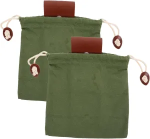 Outdoor Foraging Pouch Foldable PU Leather Waist Bag with Drawstring for Camping Travel and Hiking Versatile Use for Fruit Picking and Outdoor Activities