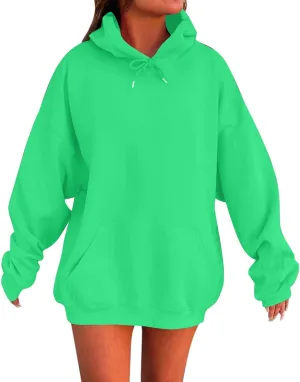Oversized Hoodies for Women Plus Size Drop Shoulder Fleece Pullover Sweatshirts with Pocket Winter Long Sleeve Shirts