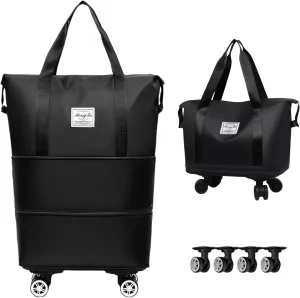 Pepepo Travel Bag with Wheels-(2025 New Large Capacity Travel Bag - Universal Wheel Removable) (Blue,Wheel-equipped)