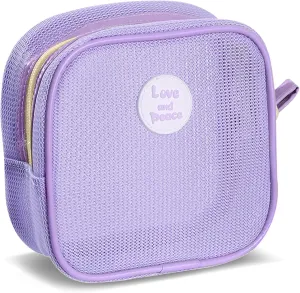 Period Bag,Daily hygiene bag,Travel Containers for Toiletries,Mesh Material,Semi-Perspective,Easy to Clean,Suitable for Storage of Girls' Hygiene Products,Travel Essentials,Toiletries (purple)