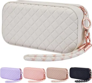 Portable Travel Makeup Bag,Soft Silicone Waterproof Toiletry Cosmetic Bag for Women,Upgrade Anti-Fall Out Zipper Closure Organizer Makeup Case -(Starlight)