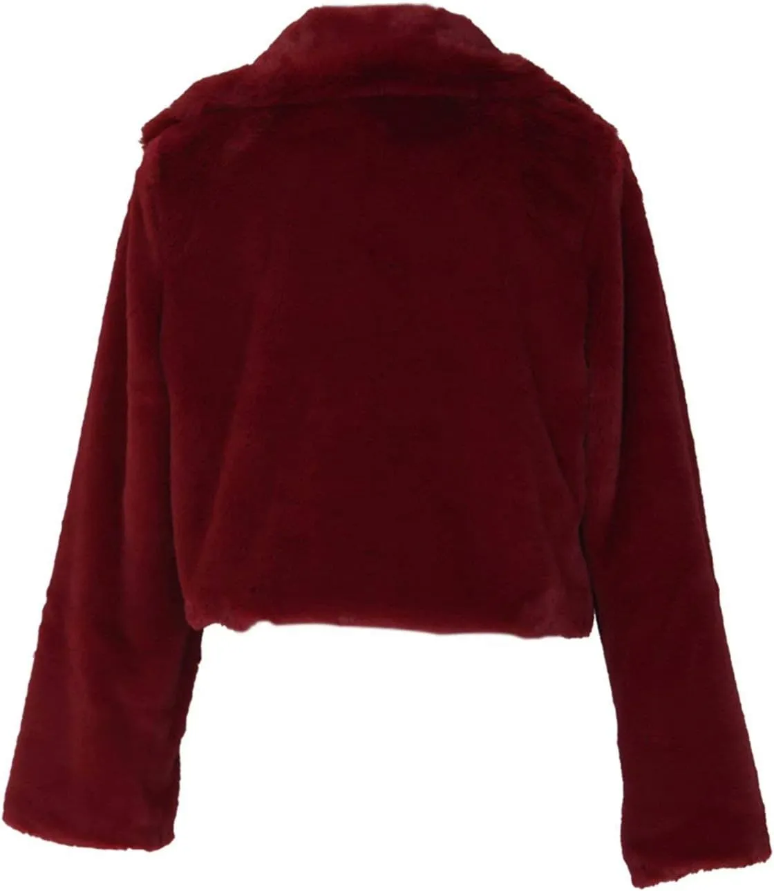 RAMOUG Womens Winter Outerwear Faux Fur Long Sleeve Crop Jacket Shaggy Coat Open Front Cardigans
