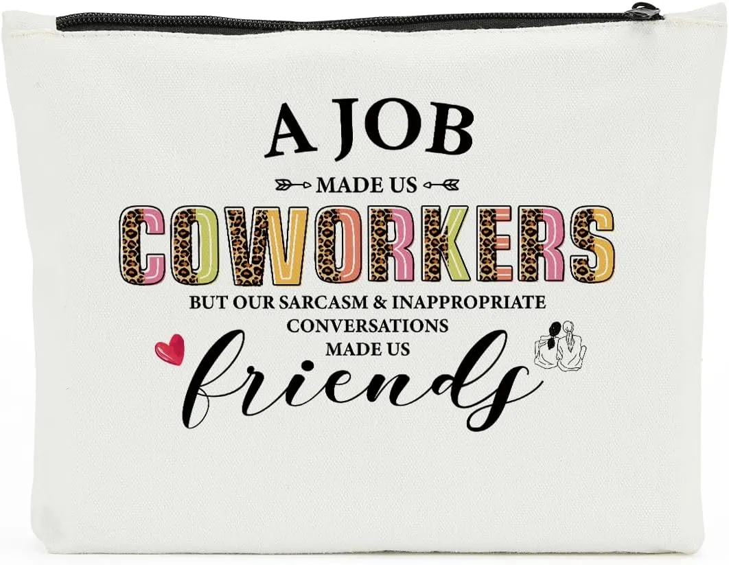 Retirement Gift for Woman, Funny Cosmetic Bag, Retirement Gifts Retired Gifts for Women Colleague Friend Work Bestie, Coworker Leaving Goodbye Farewell Friendship Birthday Gifts Leopard Makeup Bag