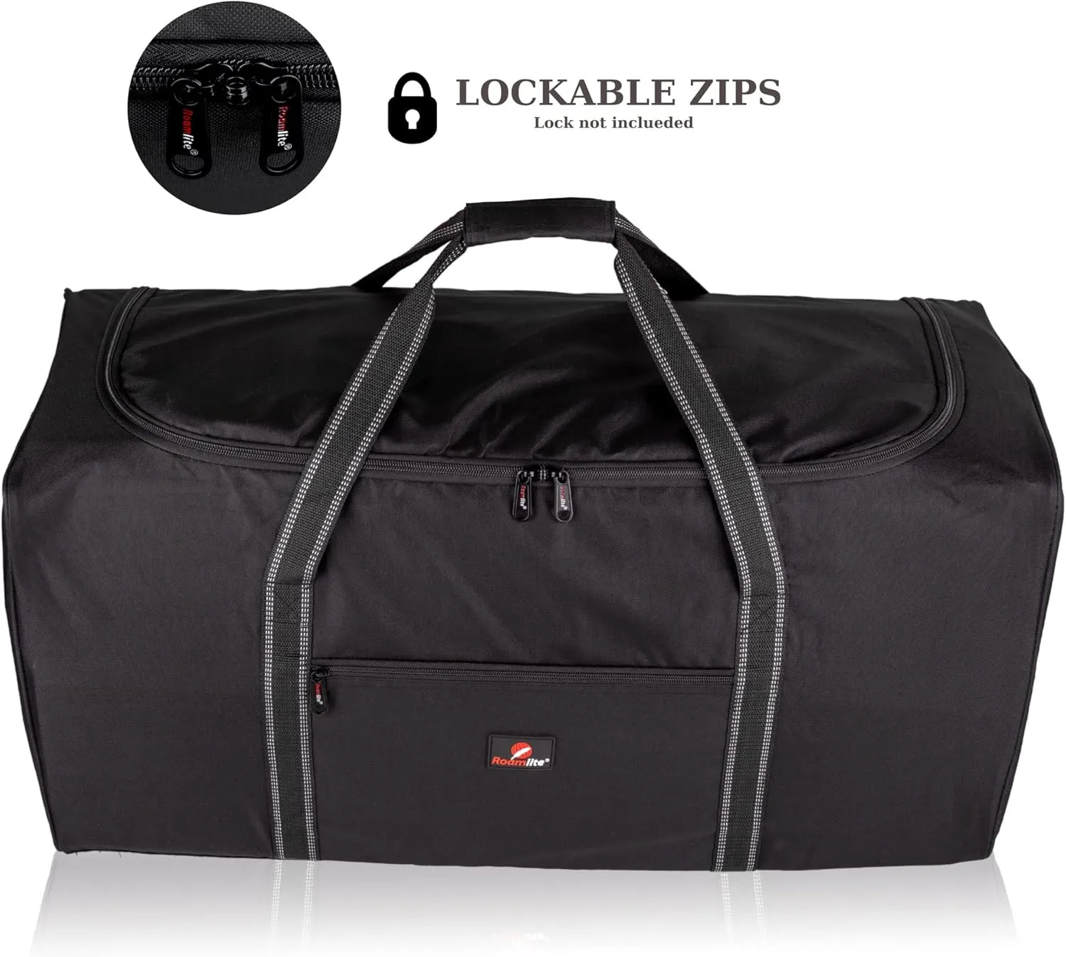 Roamlite Extra Large Size X-L 26" Duffel Bag - Very Big Holdall, Cargo Travel Luggage - 70 Litre 26 Inch x13x13 Plain Black, RL26K