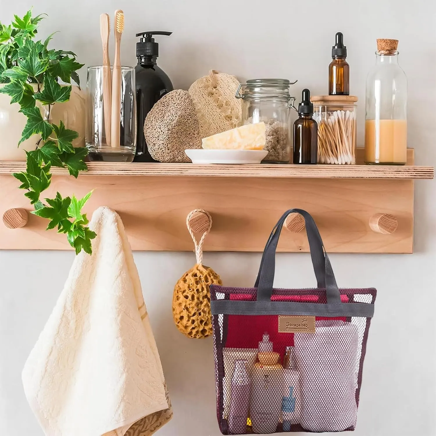 Rotema Portable Shower Bag - College Dorm Essentials, Everyday Household Shower Basket for Toiletries