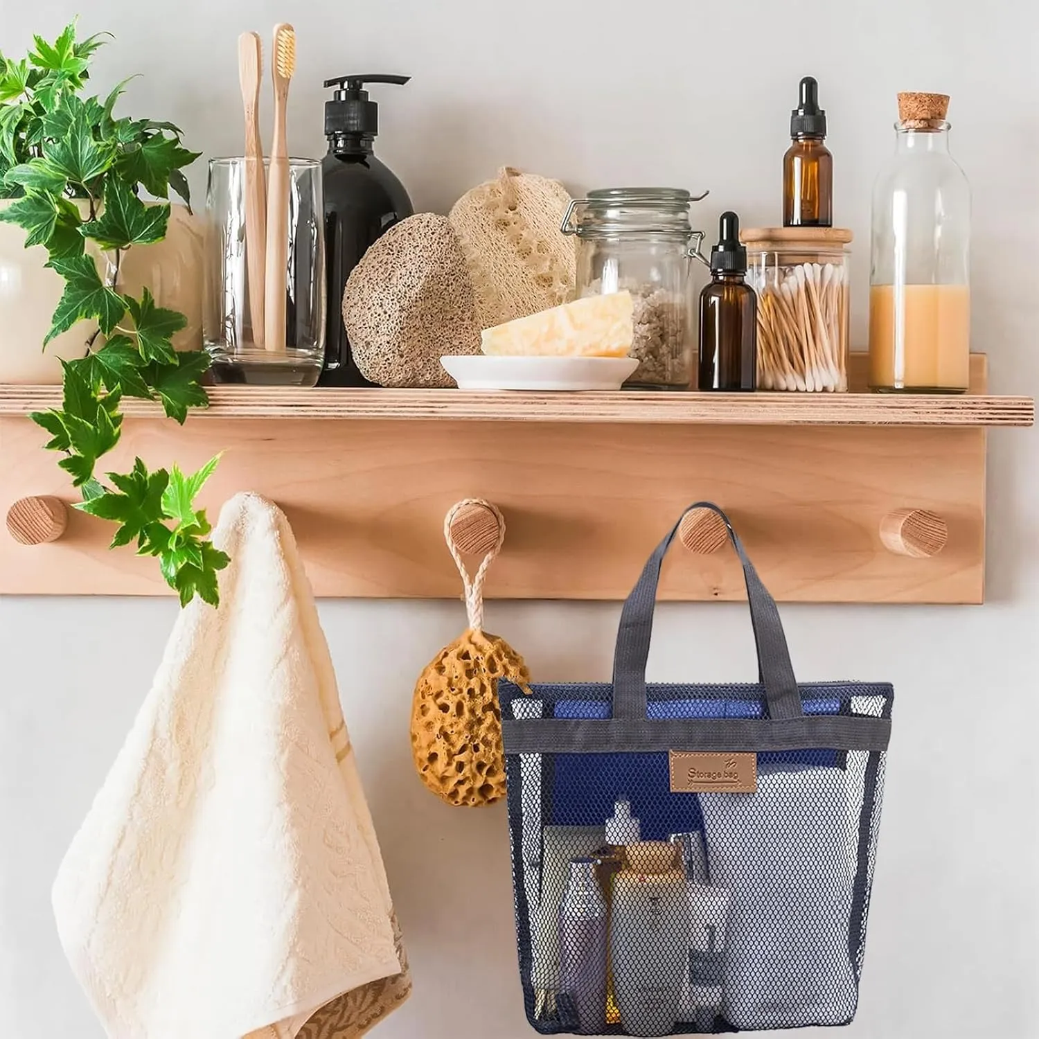 Rotema Portable Shower Bag - College Dorm Essentials, Everyday Household Shower Basket for Toiletries