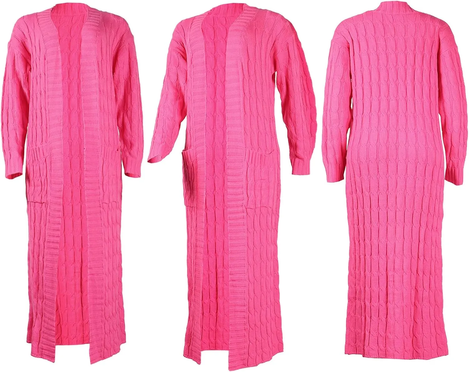 SHINFY Women Long Sleeve Open Front Knit Long Cardigan Casual Knitted Maxi Sweater Coat Outwear with Pockets