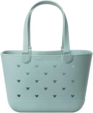 Simple Modern Large Beach Bag | Disney Waterproof Getaway Rubber Tote with Zipper Pocket for Travel, Pool, Boat, Groceries, Sports | Mickey Mouse on Sea Glass Sage