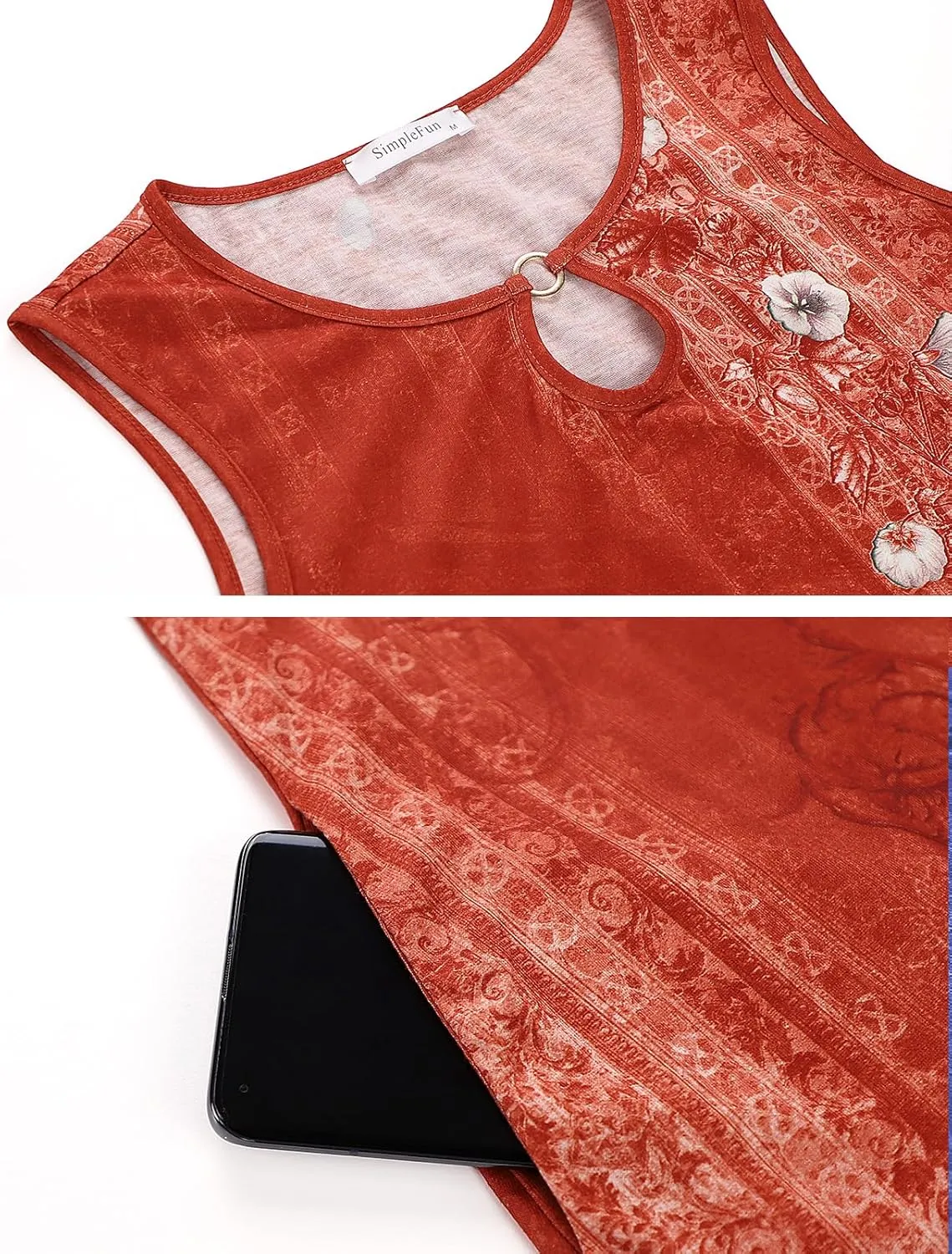 SimpleFun Summer Dresses for Women 2025 Beach Floral Tshirt Sundresses Casual Boho Dress with Pockets