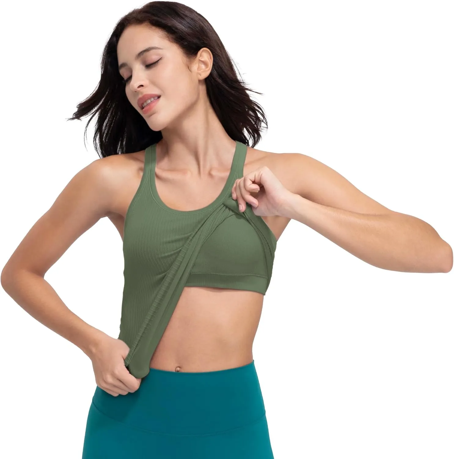 sphinx cat Ribbed Workout Short Racerback Tank Tops for Women with Built in Bra