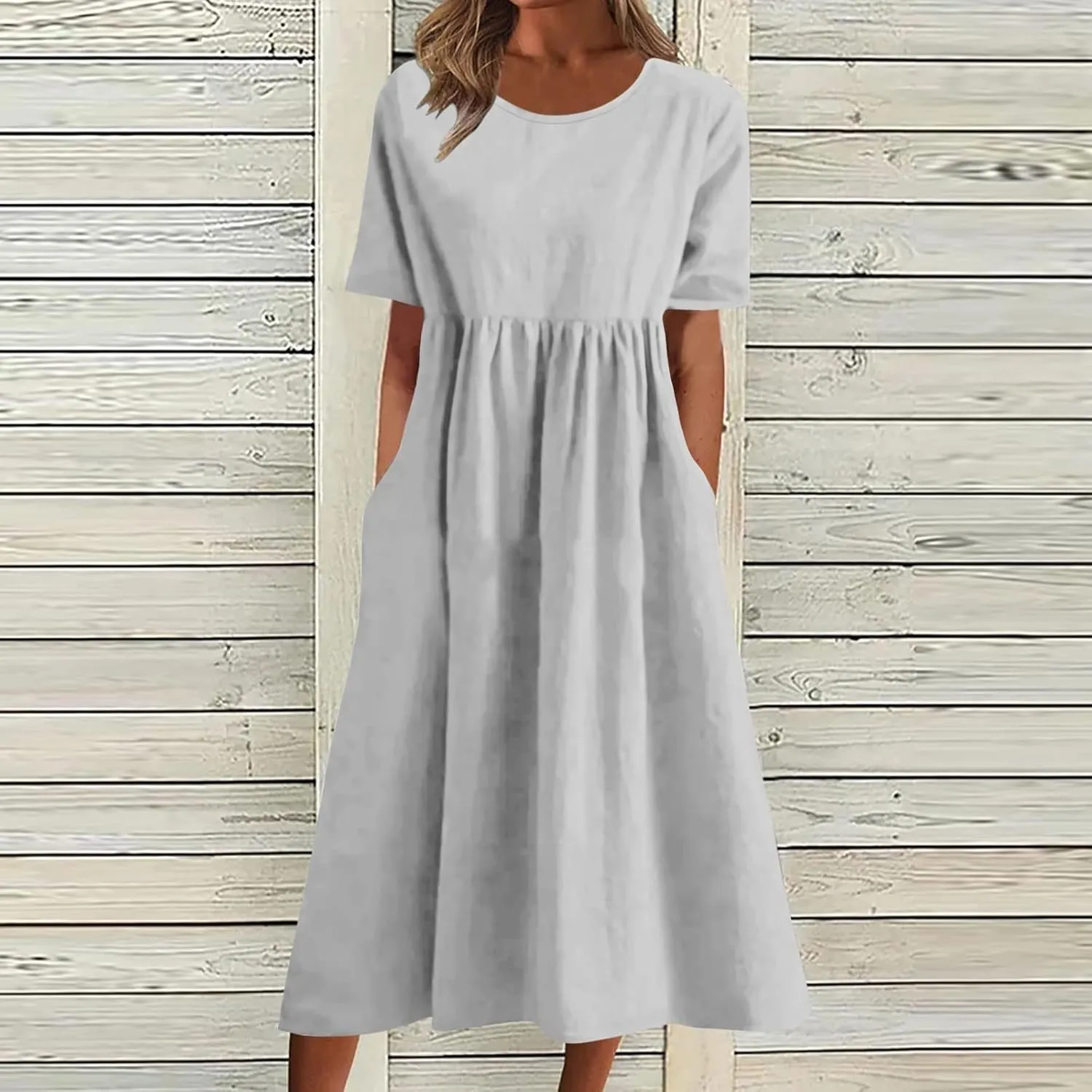 Summer Dresses for Women 2025 Casual Plus Size Floral Maxi Dress Short Sleeve Flowy Pleated Boho Beach Sundresses