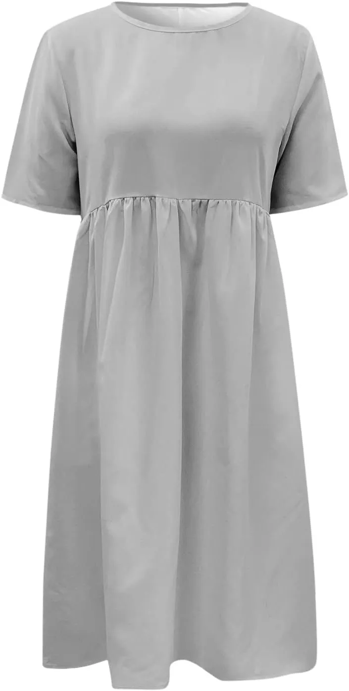 Summer Dresses for Women 2025 Casual Plus Size Floral Maxi Dress Short Sleeve Flowy Pleated Boho Beach Sundresses