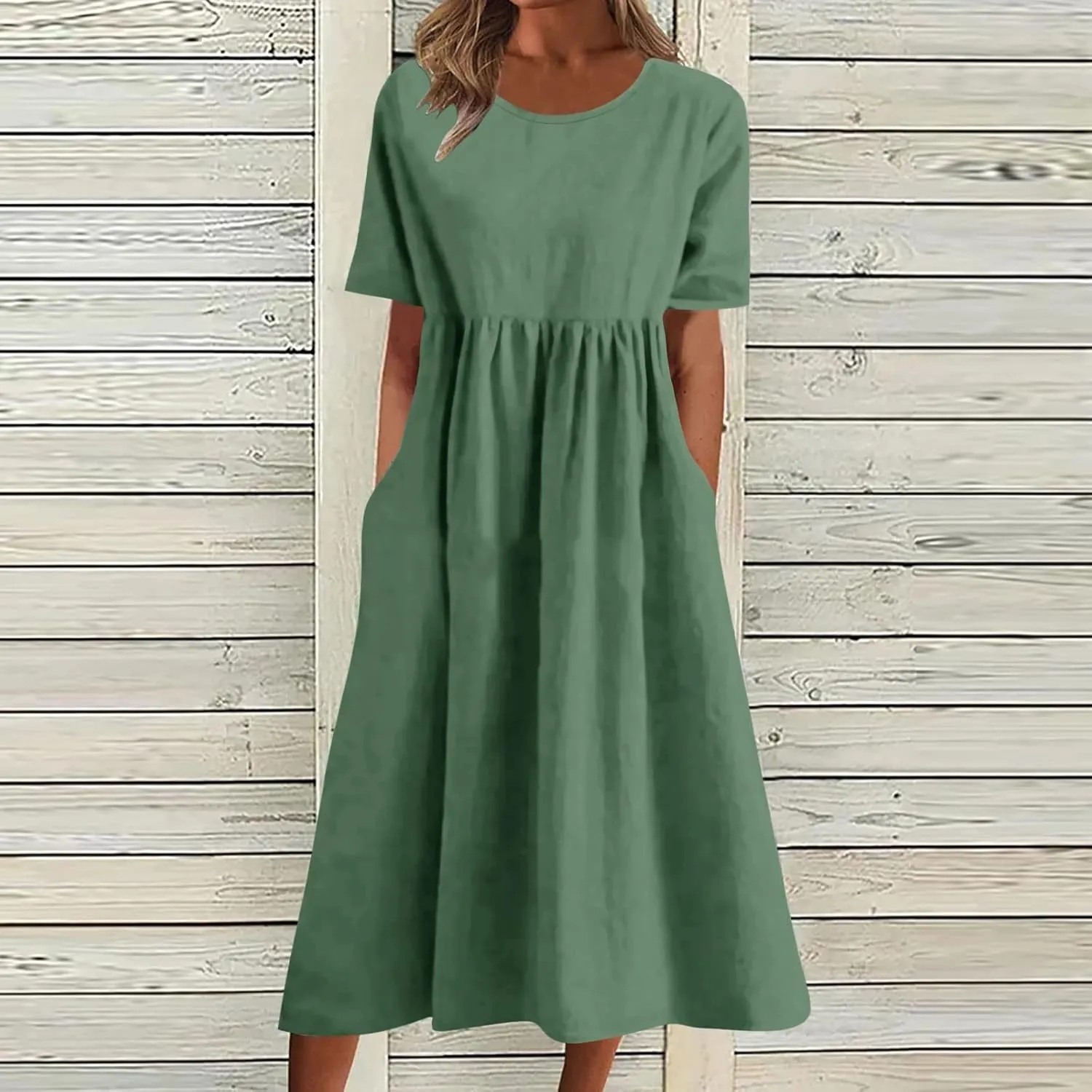 Summer Dresses for Women 2025 Casual Plus Size Floral Maxi Dress Short Sleeve Flowy Pleated Boho Beach Sundresses