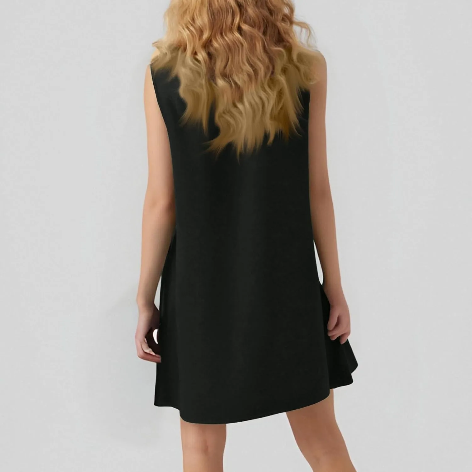 Summer Dresses for Women 2025 Vacation Tshirt Ruffle Hem Short Sundress with Pocket Beach Casual Swimsuit Coverup