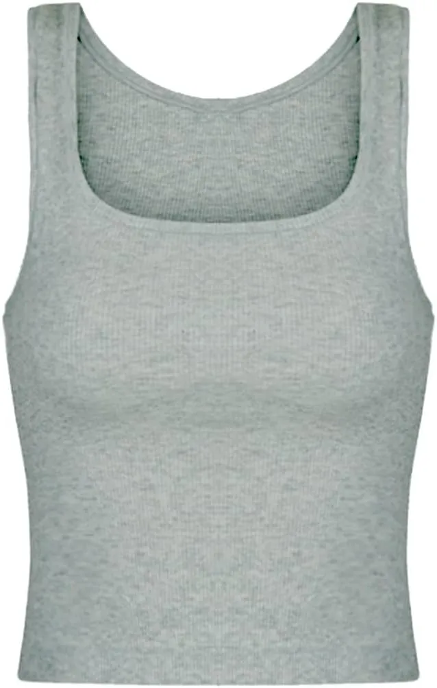 Tank Top for Women Cropped Camisole Ribbed Cami Sleeveless Shirts Summer Basic