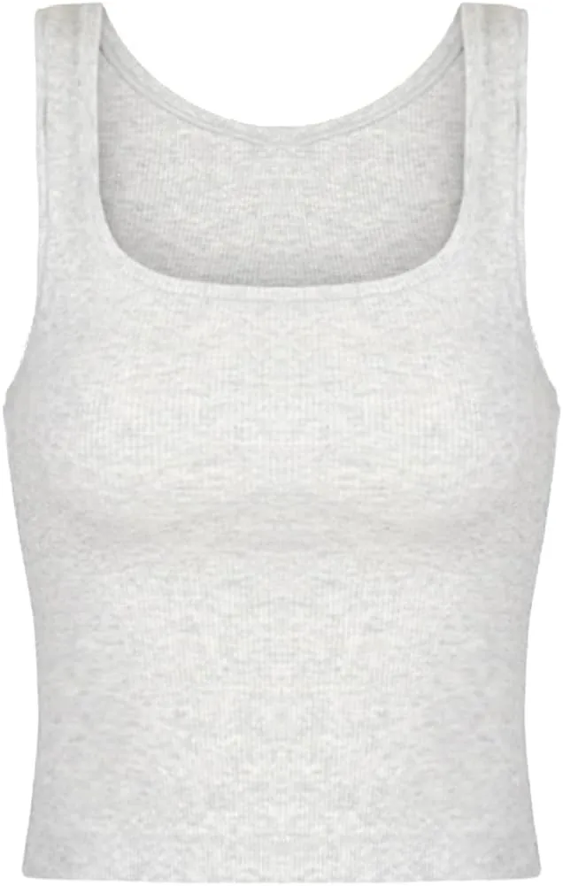 Tank Top for Women Cropped Camisole Ribbed Cami Sleeveless Shirts Summer Basic